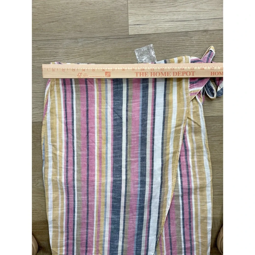 Free People Aubrey Sarong Wrap Midi Skirt Striped Multicolor NWOT Size 8